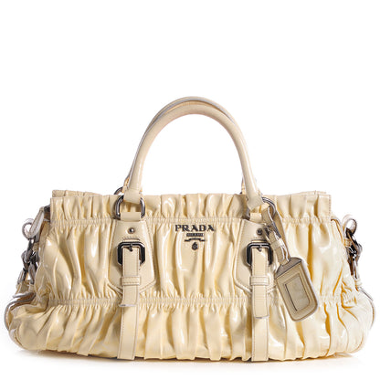 Prada Vernice Dressy Gaufre Shopping Satchel White 1 of 8
