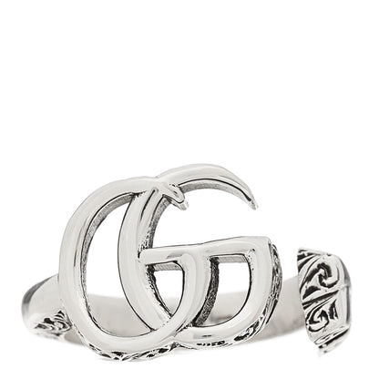 Gucci Sterling Silver GG Marmont Key Motif Ring 48 4.5 1 of 8