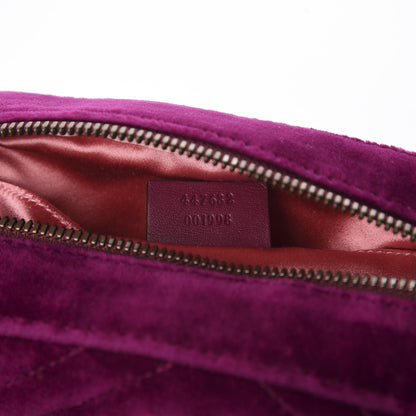 Gucci Velvet Matelasse Small GG Marmont Chain Shoulder Bag Fuchsia Violet Cyclamen 8 of 10