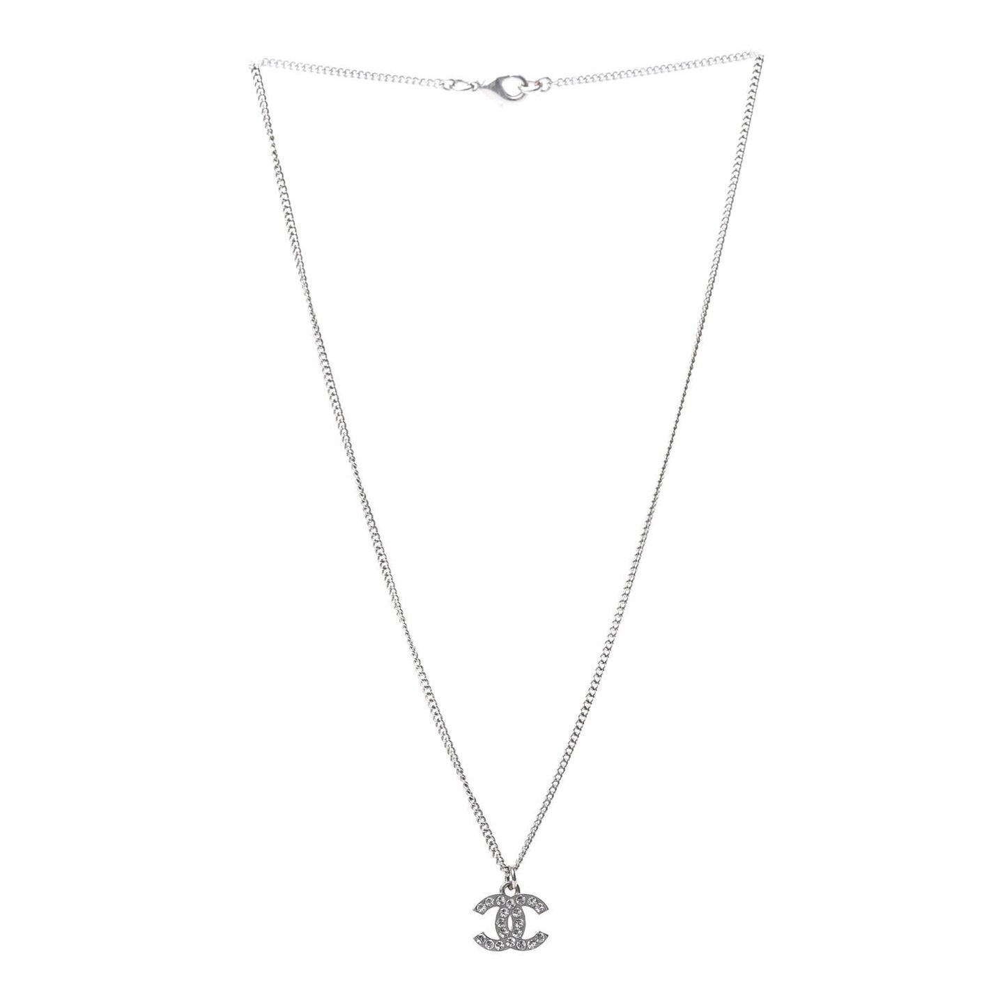 Crystal CC Necklace Silver