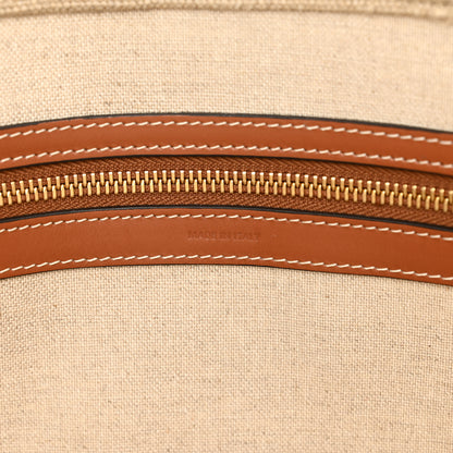 Celine Canvas Calfskin Paris Horizontal Cabas Tan 7 of 9