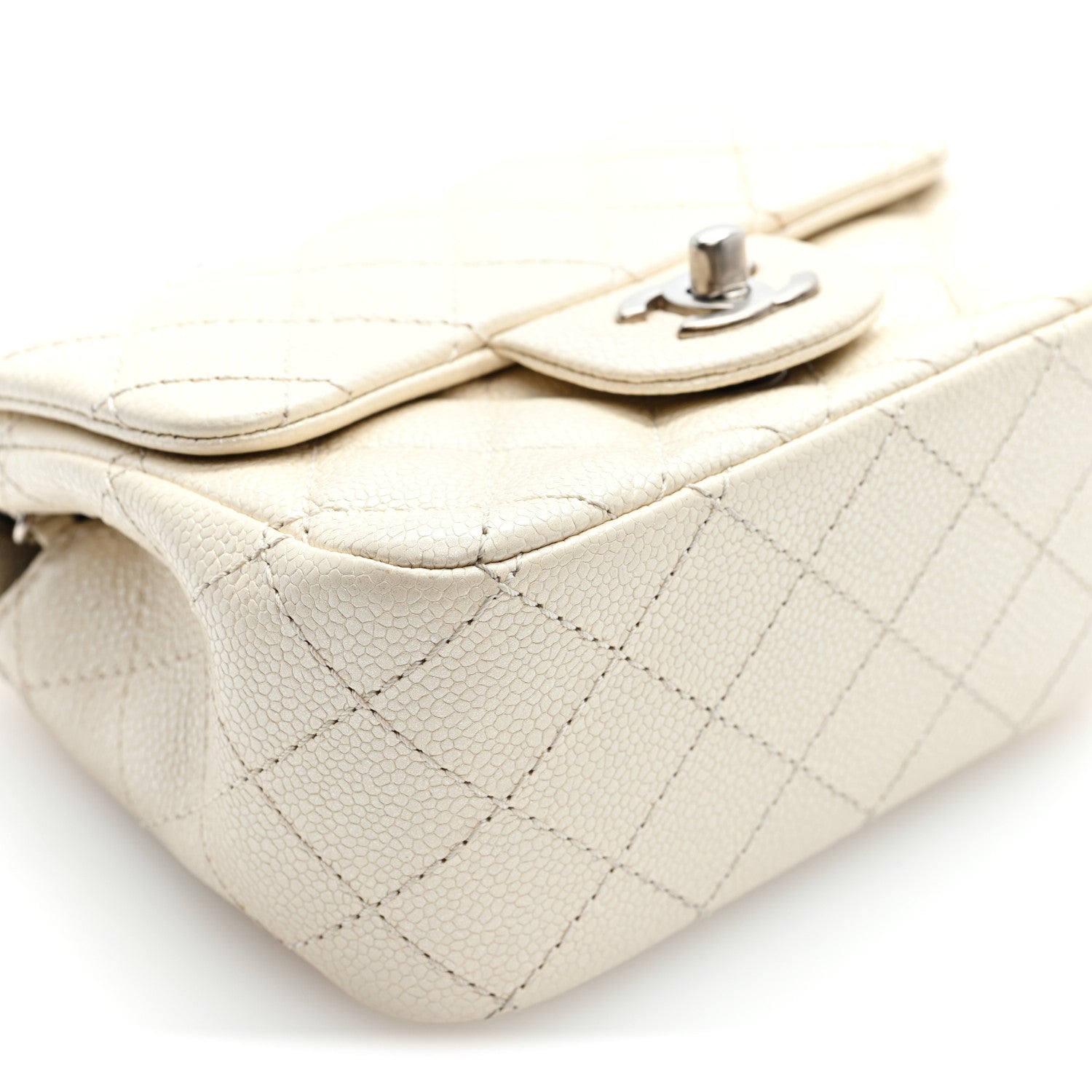 Chanel Iridescent Caviar Quilted Mini Square Flap White 9 of 10