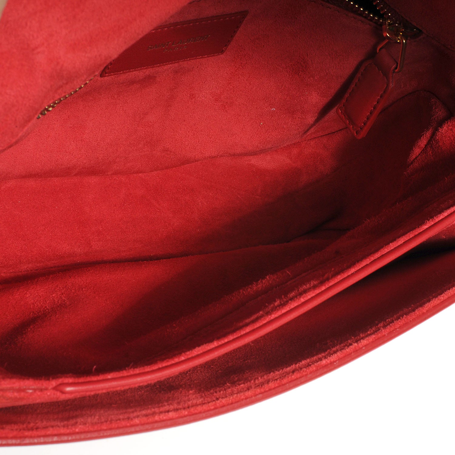 Saint Laurent Leather Classic Y Satchel Red 7 of 9