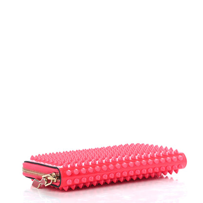 Christian Louboutin Patent Panettone Spiked Zip Around Wallet Rose Paris 4 of 7