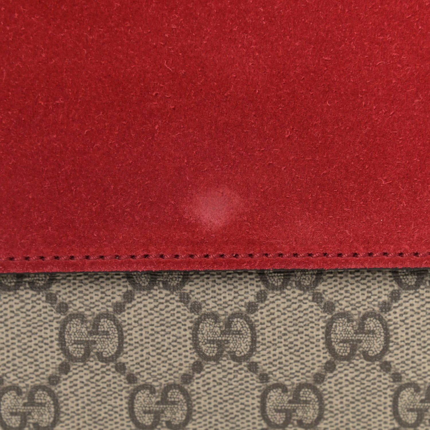 Gucci GG Supreme Monogram Suede Cudu Medium Dionysus Shoulder Bag Beige Ebony Vulcanic Red 14 of 14