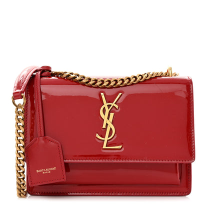 Saint Laurent Patent Small Monogram Sunset Red 1 of 16