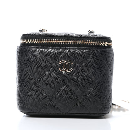 Chanel Caviar Quilted Mini Vanity Case With Chain Black 10 of 11