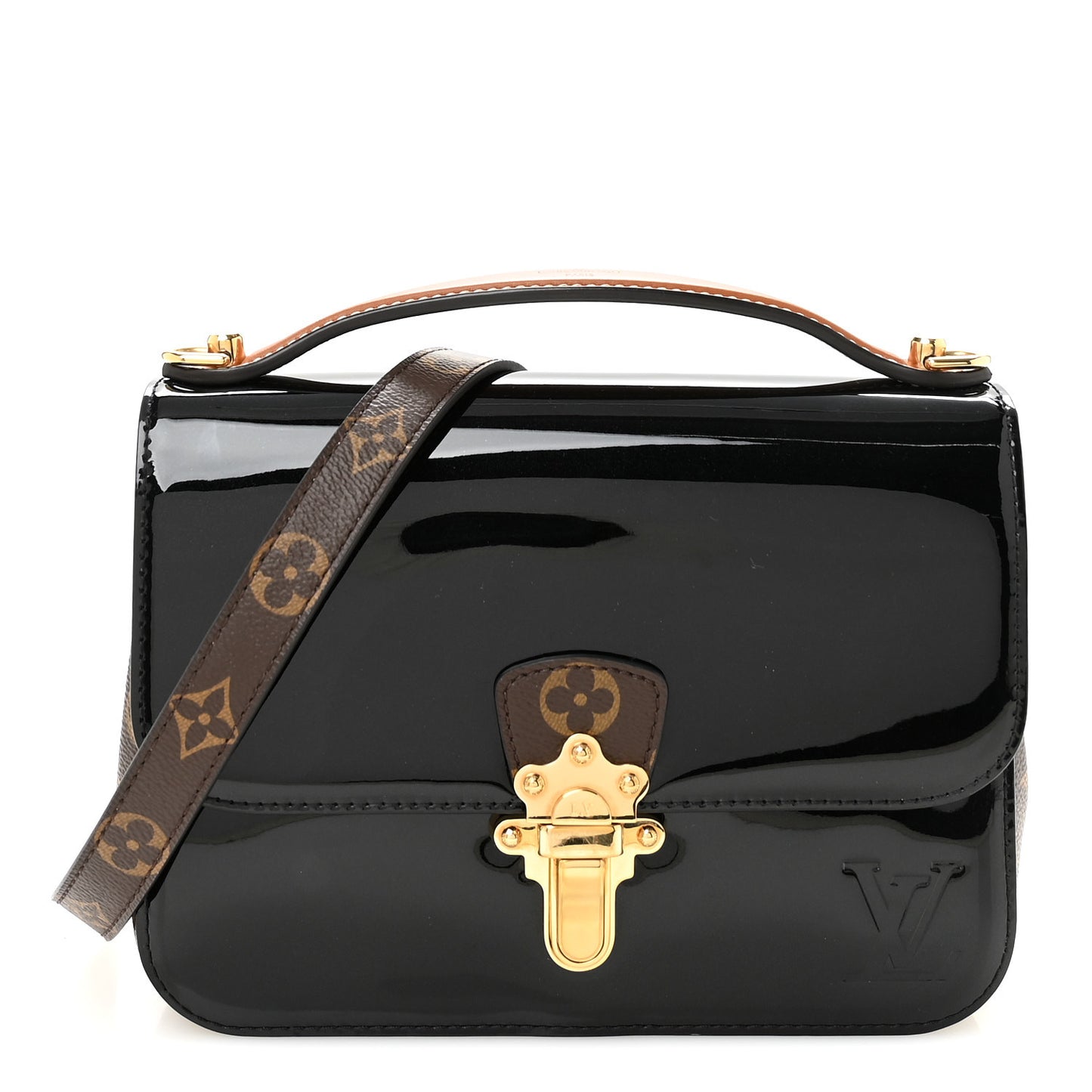 Patent Calfskin Monogram Cherrywood BB Black