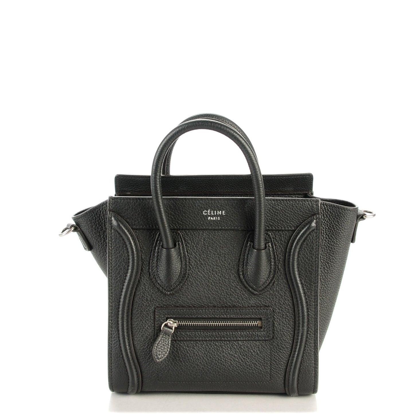 Drummed Calfskin Nano Luggage Black