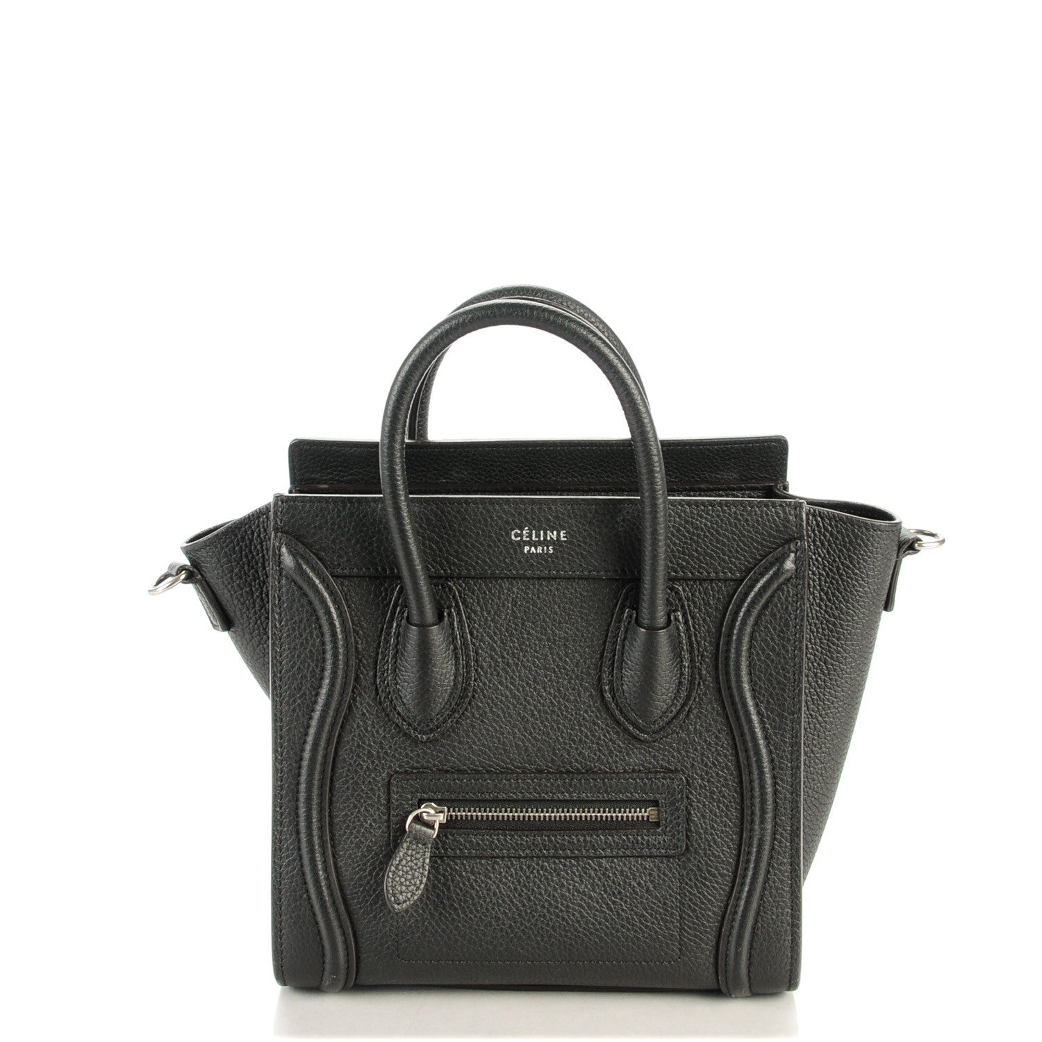 Celine Drummed Calfskin Nano Luggage Black 1 of 7