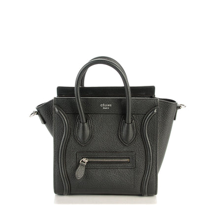 Celine Drummed Calfskin Nano Luggage Black 1 of 7