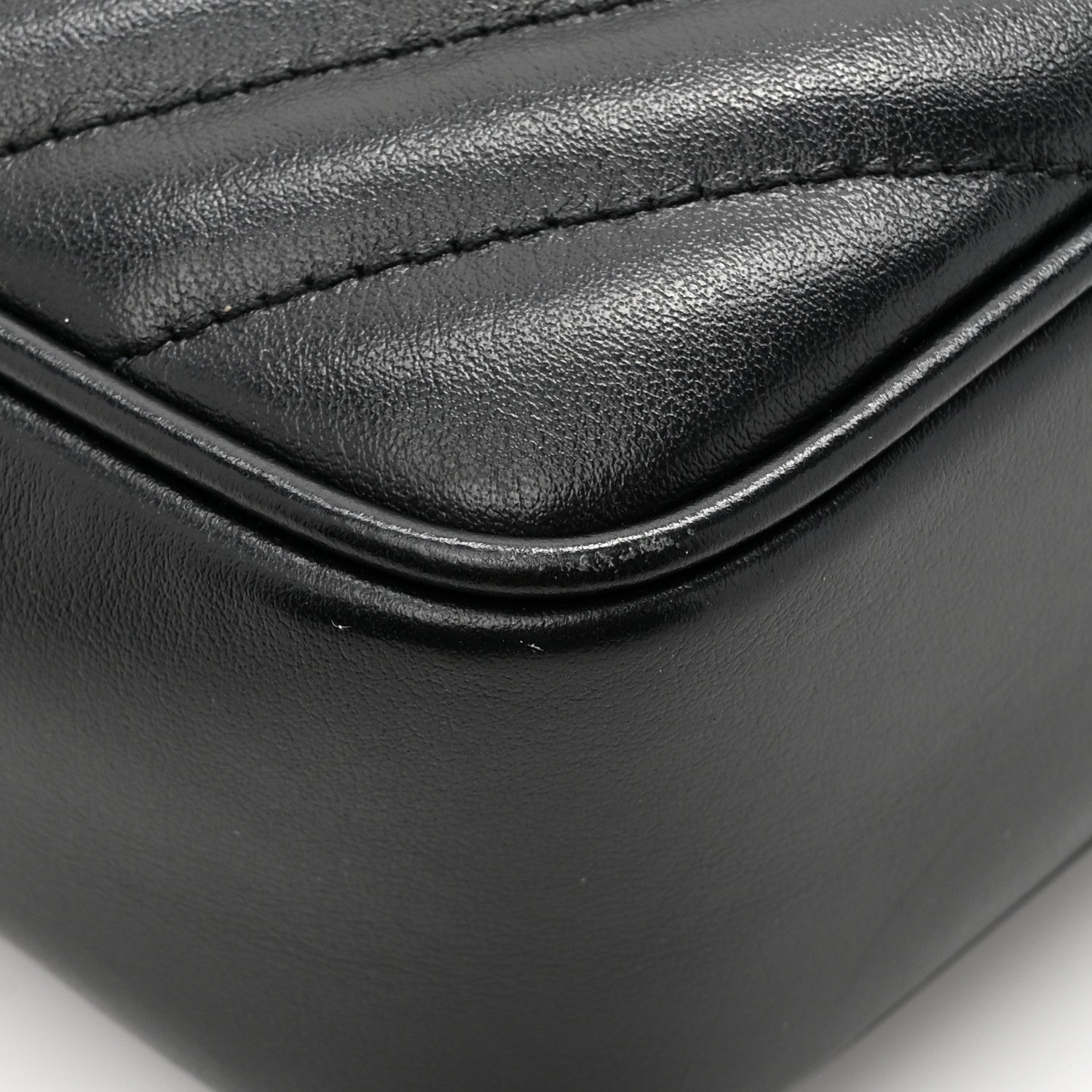 Saint Laurent Calfskin Matelasse Monogram Monochrome Lou Camera Bag Black 12 of 13