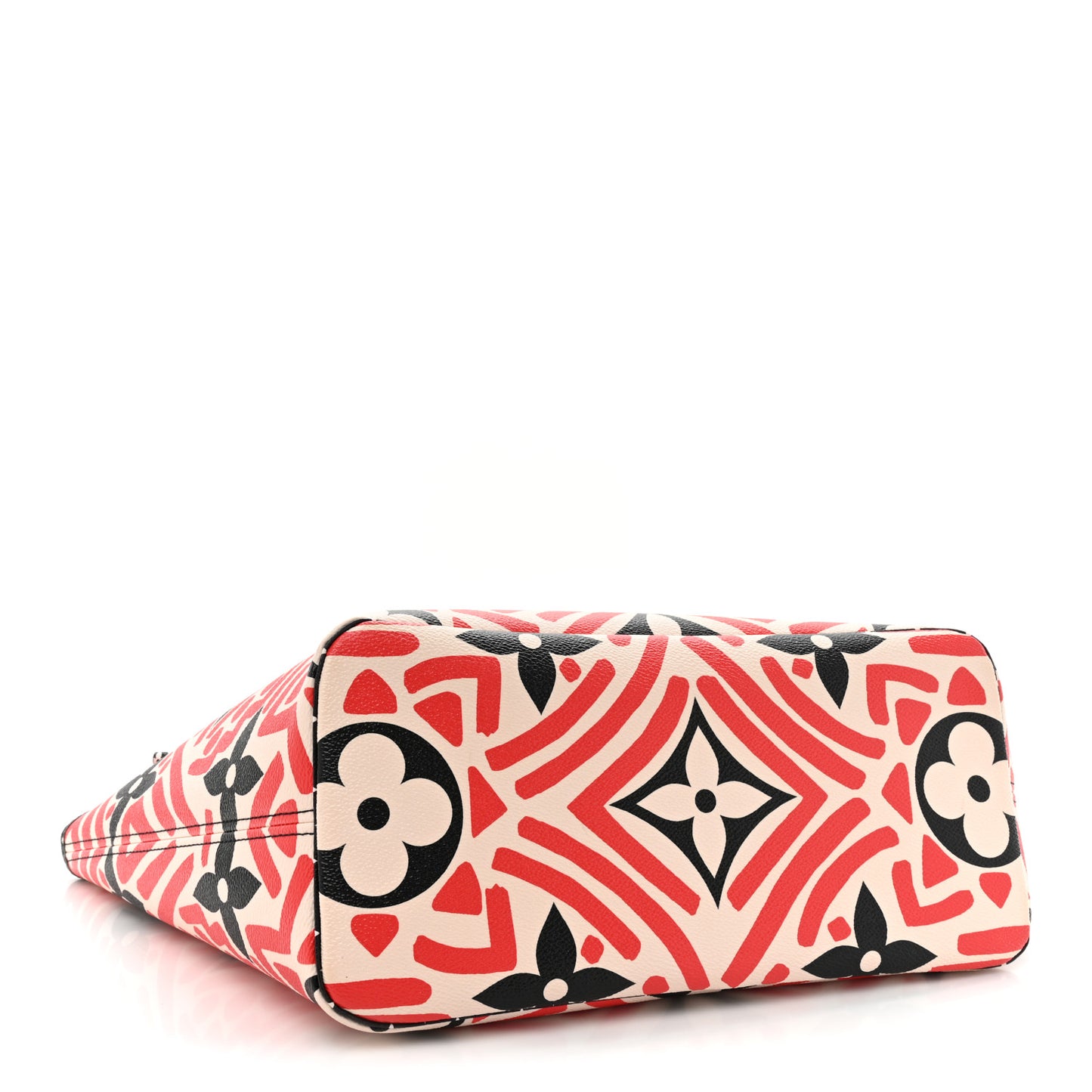 Monogram Giant Crafty Neverfull MM Creme Rouge Black