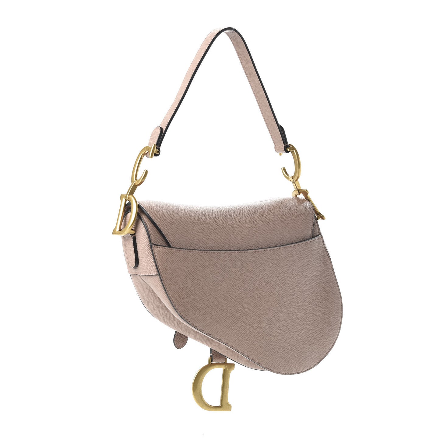Grained Calfskin Saddle Bag Pink