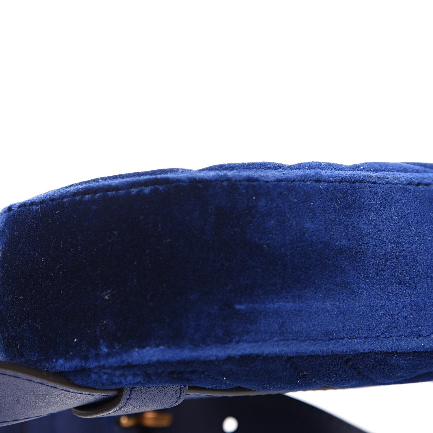 Gucci Velvet Matelasse GG Marmont Belt Bag 75 30 Cobalt Blue 9 of 10
