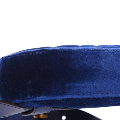 Gucci Velvet Matelasse GG Marmont Belt Bag 75 30 Cobalt Blue 9 of 10
