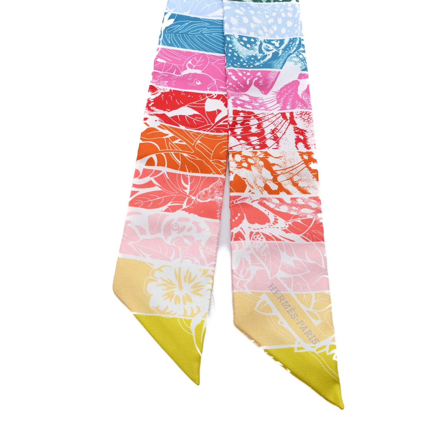 Silk Jungle Love Rainbow Twilly Vert Rose Jaune Fluo