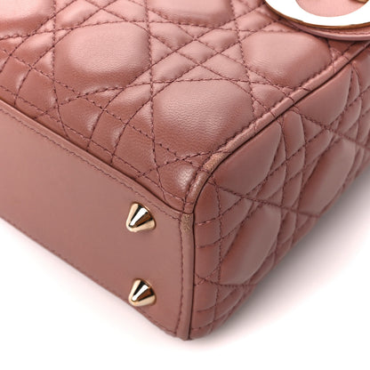 Christian Dior Lambskin Cannage Small Lucky Badges My Lady Dior Petale Brique 12 of 14