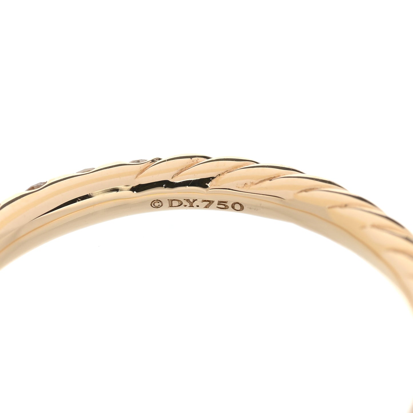 18K Yellow Gold Diamond 2mm Cable Collectibles Band Ring 52 6