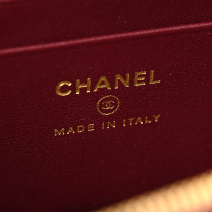 Chanel Calfskin Crocodile Embossed Crococo Top Handle Slim Vanity Case With Chain Dark Burgundy 6 of 11