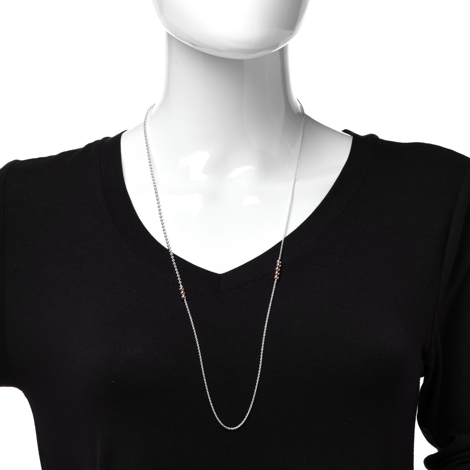 Tiffany Sterling Silver 18K Rose Gold Mixed Bead Necklace 2 of 6