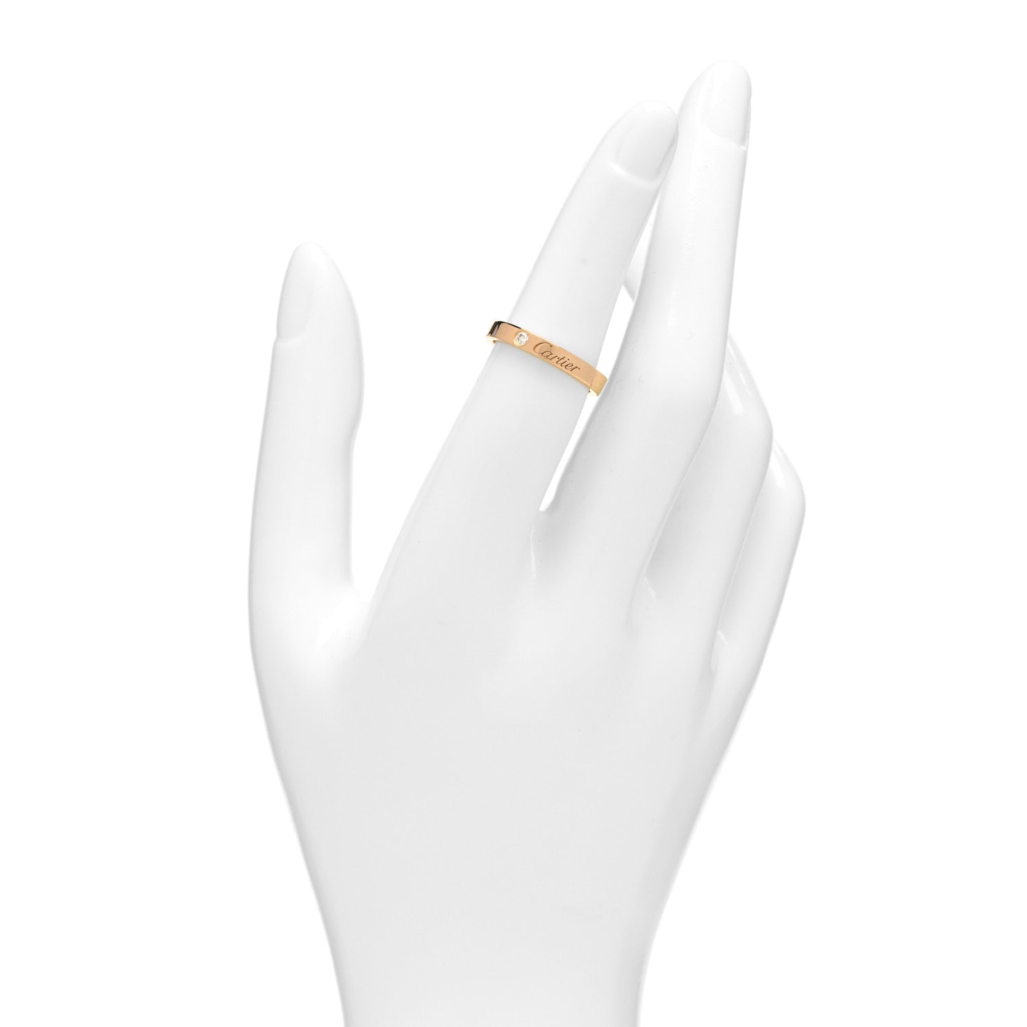 Cartier 18K Pink Gold Diamond 3mm C De Cartier Wedding Band Ring 52 6 2 of 4