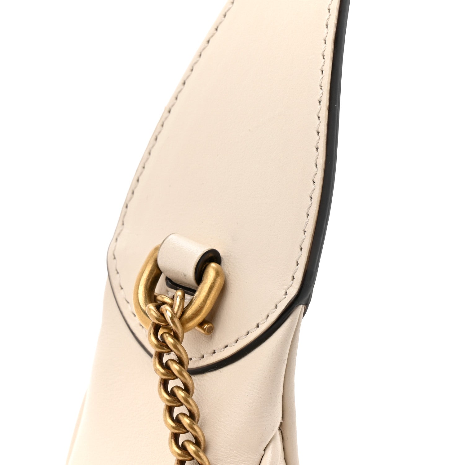 Gucci Calfskin Matelasse Chevron Mini GG Marmont Half Moon Hobo Mystic White 11 of 11