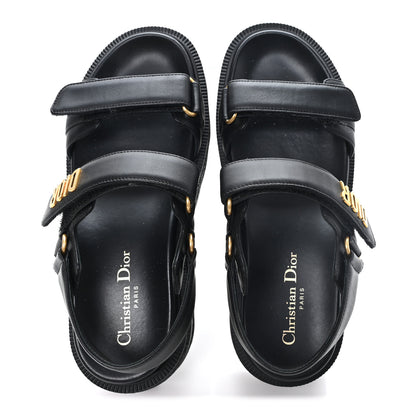 Christian Dior Lambskin Dioract 10mm Sandals 38 Black 2 of 9