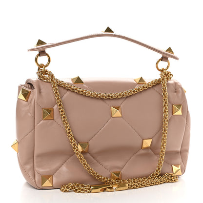Valentino Garavani Nappa Large Roman Stud Shoulder Bag Rose Cannelle 2 of 10