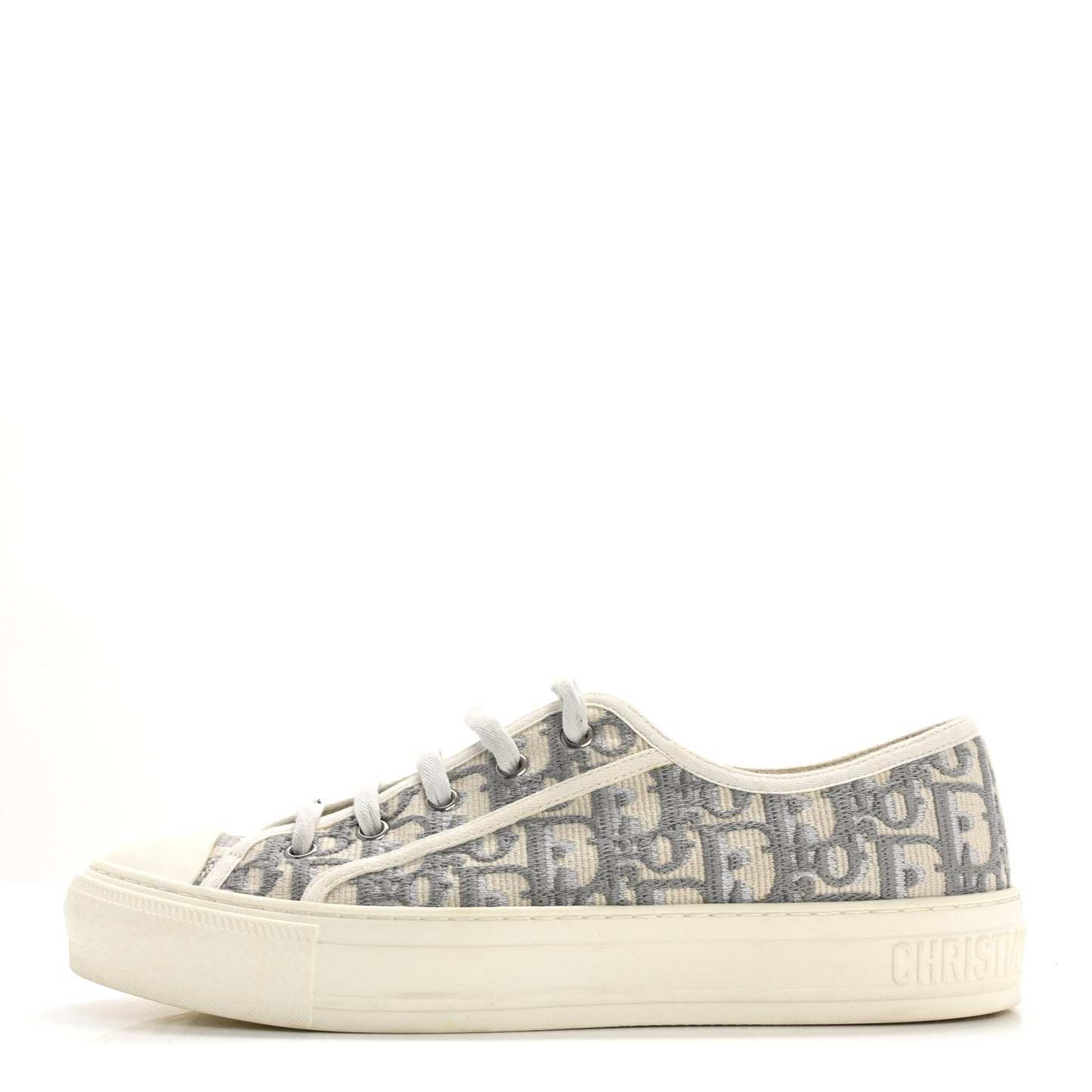 Canvas Oblique Walk'N'Dior Low Top Sneakers 39 Grey Stone
