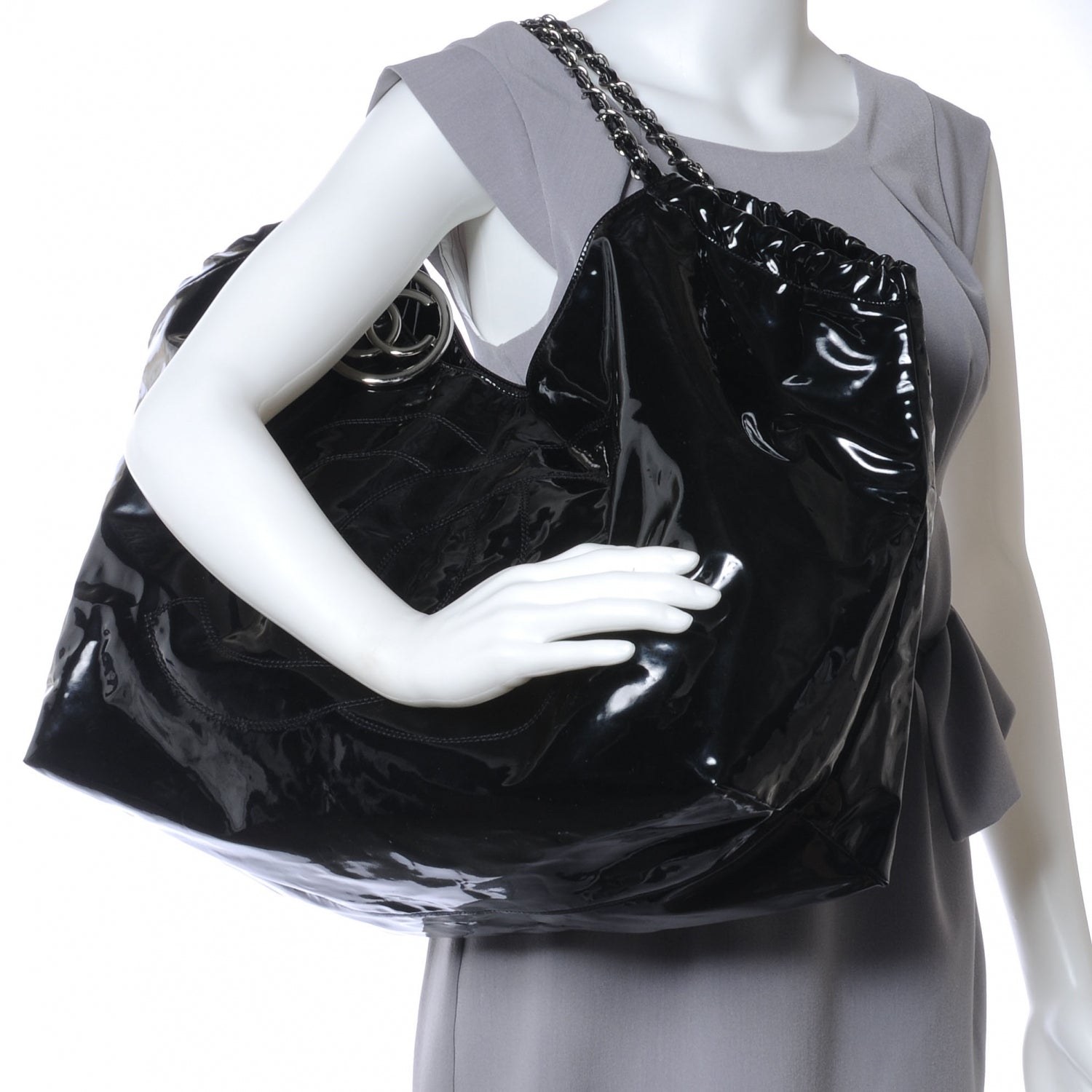 Chanel Vinyl XL Coco Cabas Black 2 of 8