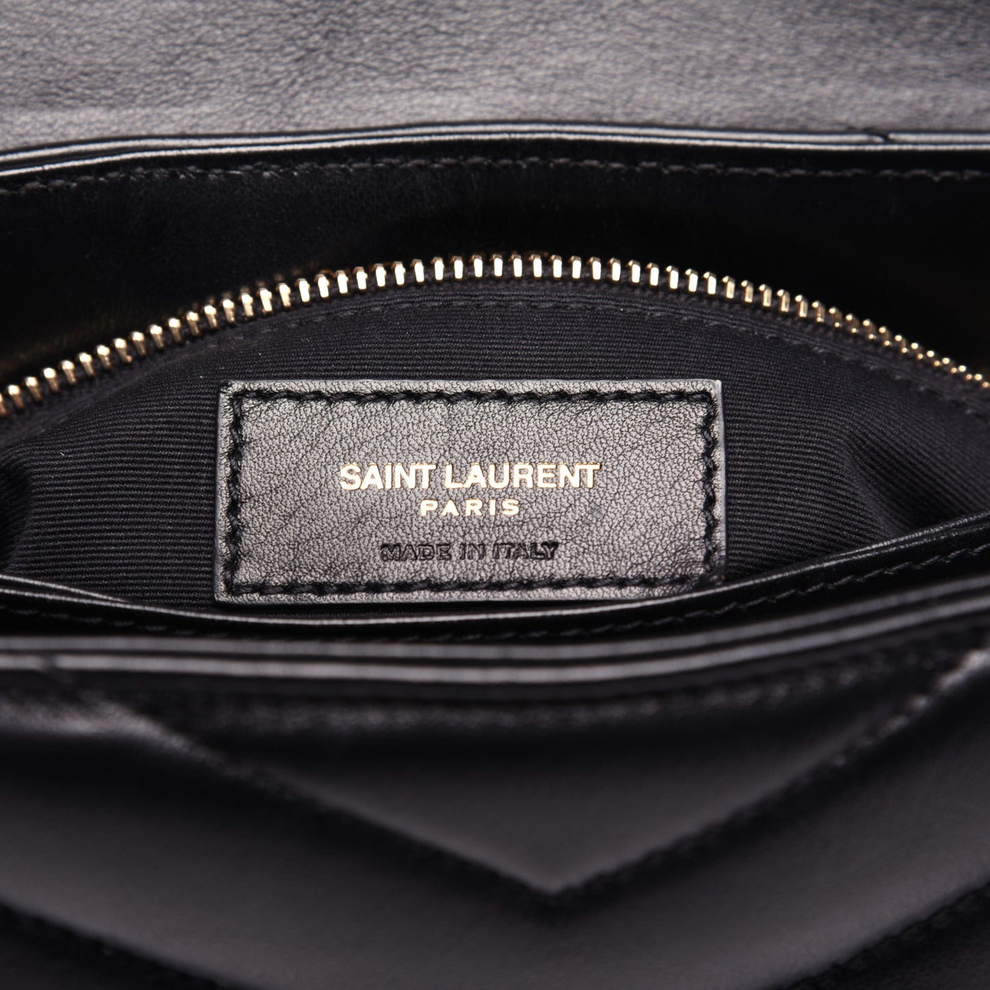 Calfskin Y Quilted Monogram Toy Loulou Crossbody Bag Black