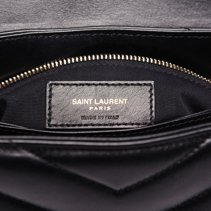 Saint Laurent Calfskin Y Quilted Monogram Toy Loulou Crossbody Bag Black 8 of 12
