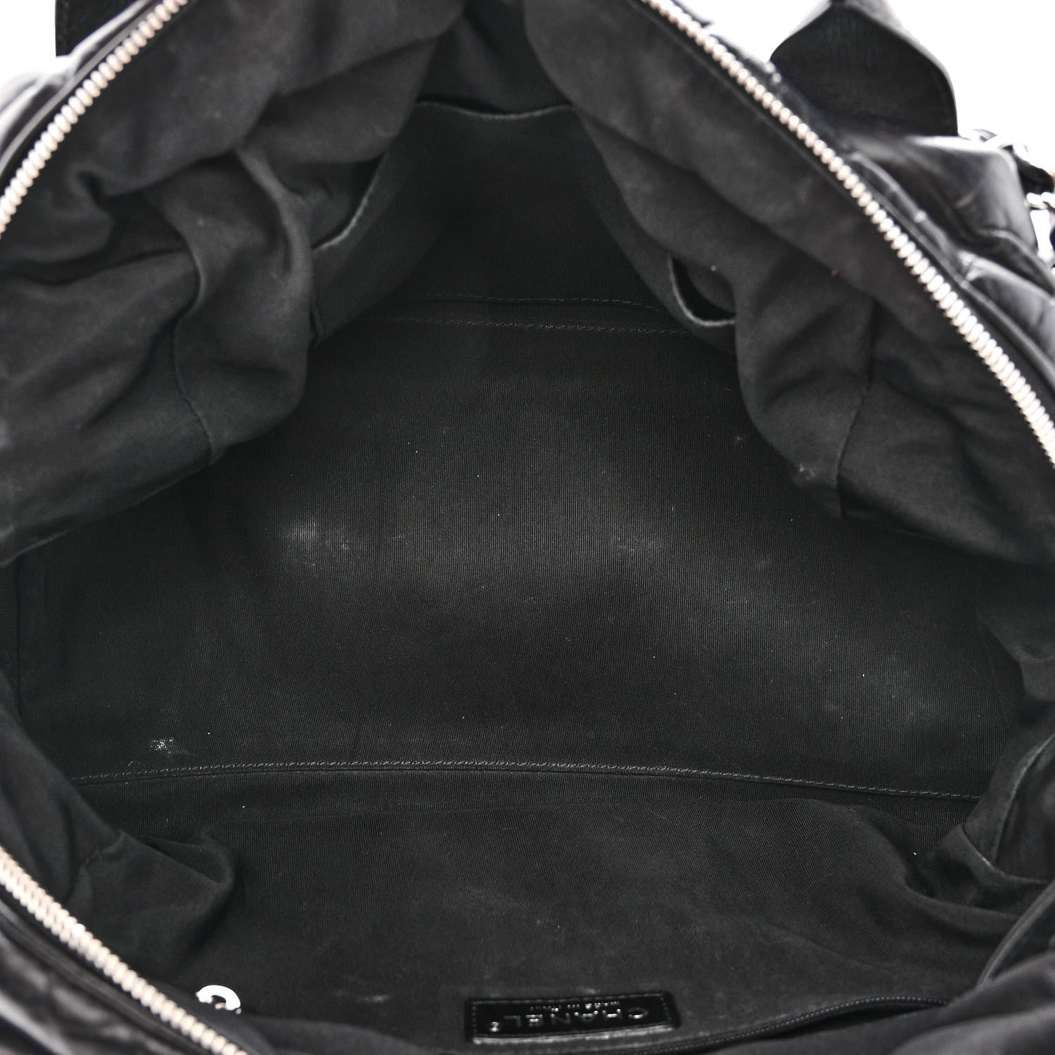 Chanel Aged Calfskin Chevron Medium Soft Bowling Bag Black 5 of 10