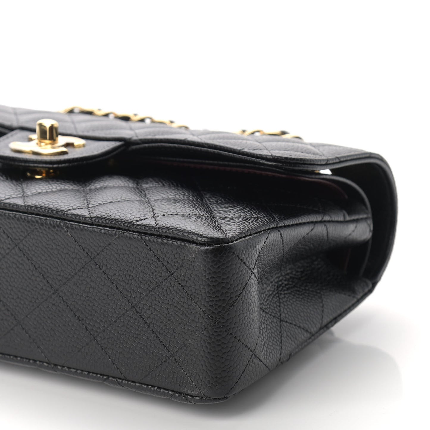 Caviar Quilted Small Double Flap Black