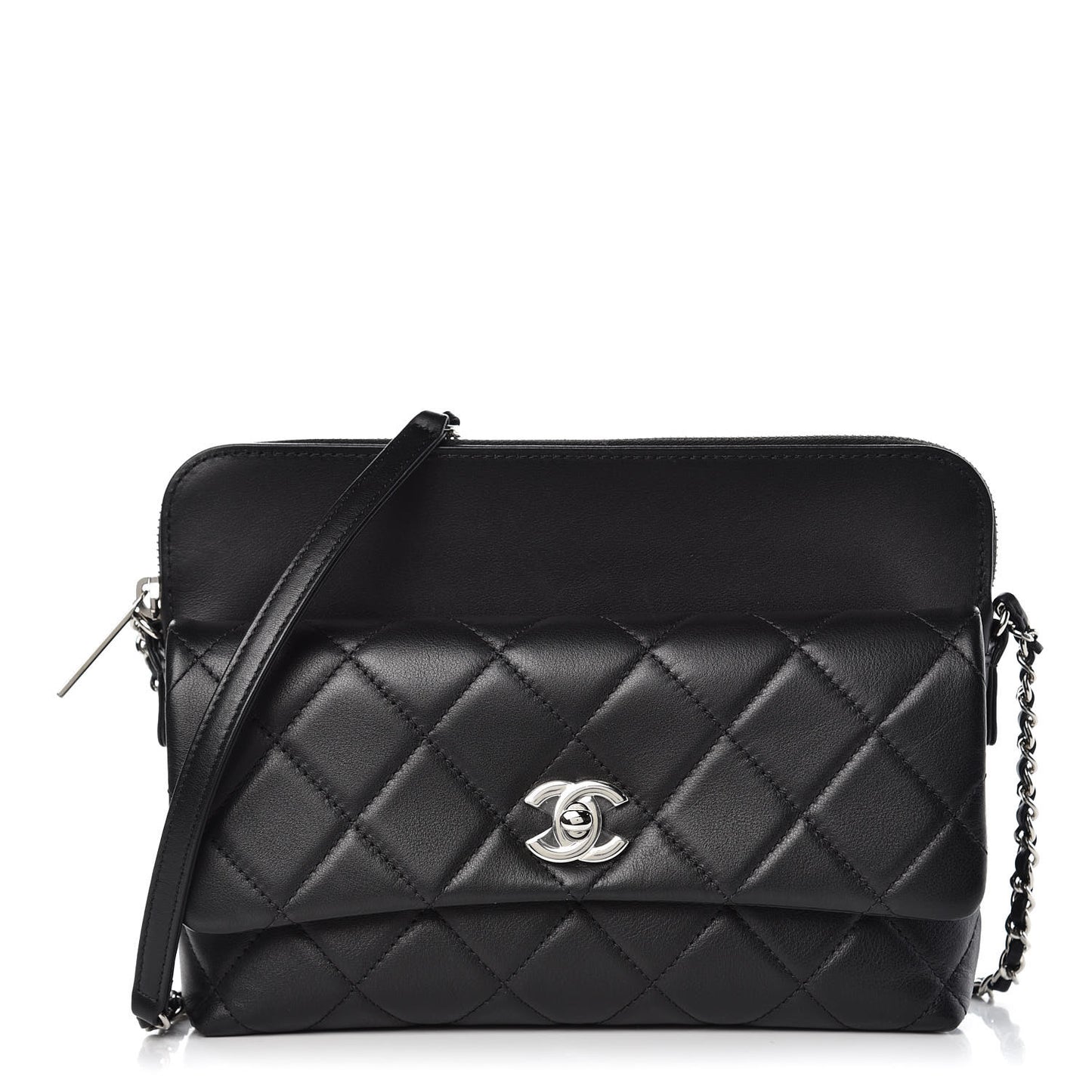 Calfskin Quilted Crossbody Bag Black
