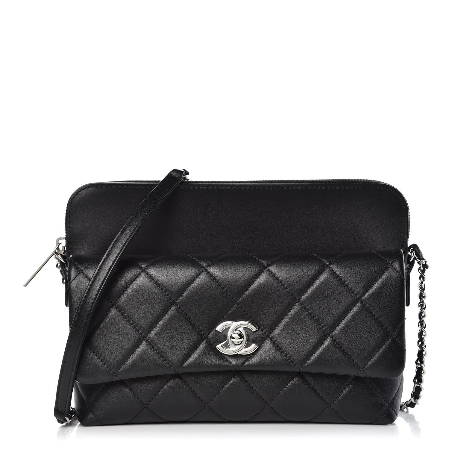 Chanel Calfskin Quilted Crossbody Bag Black 1 of 9