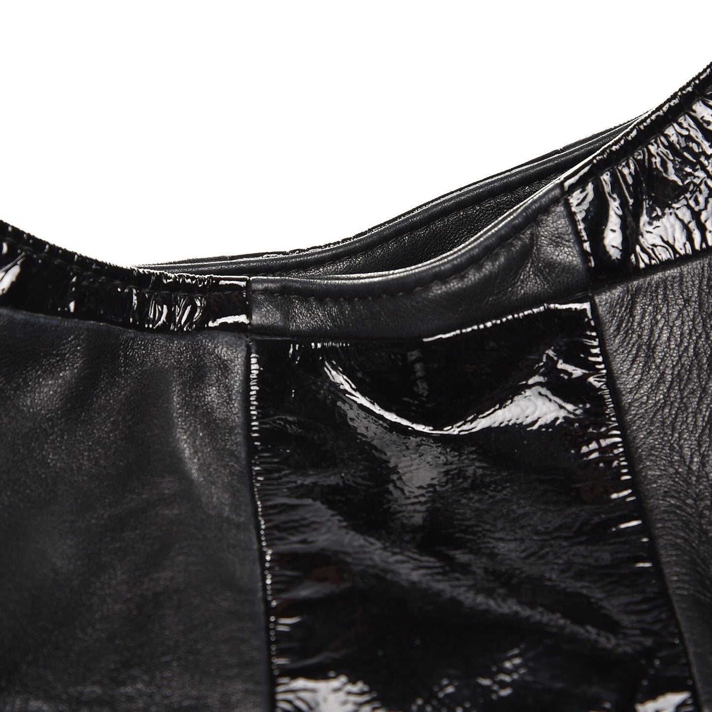 Patent Patchwork Large Brooklyn Tote Black