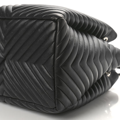 Chanel Lambskin Chevron Large Urban Spirit Drawstring Bag Black 10 of 11