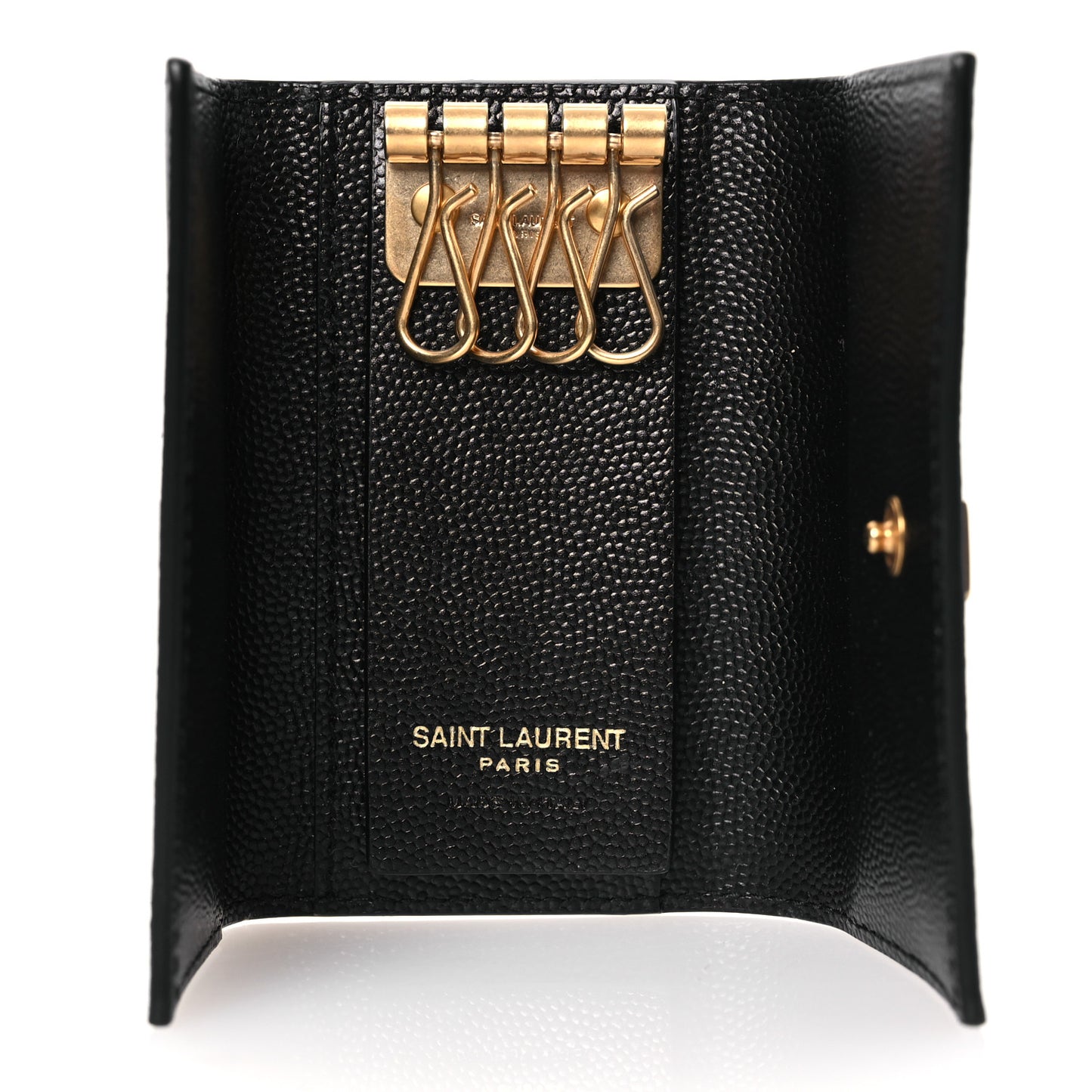 Grain de Poudre Monogram Slim Key Case Black