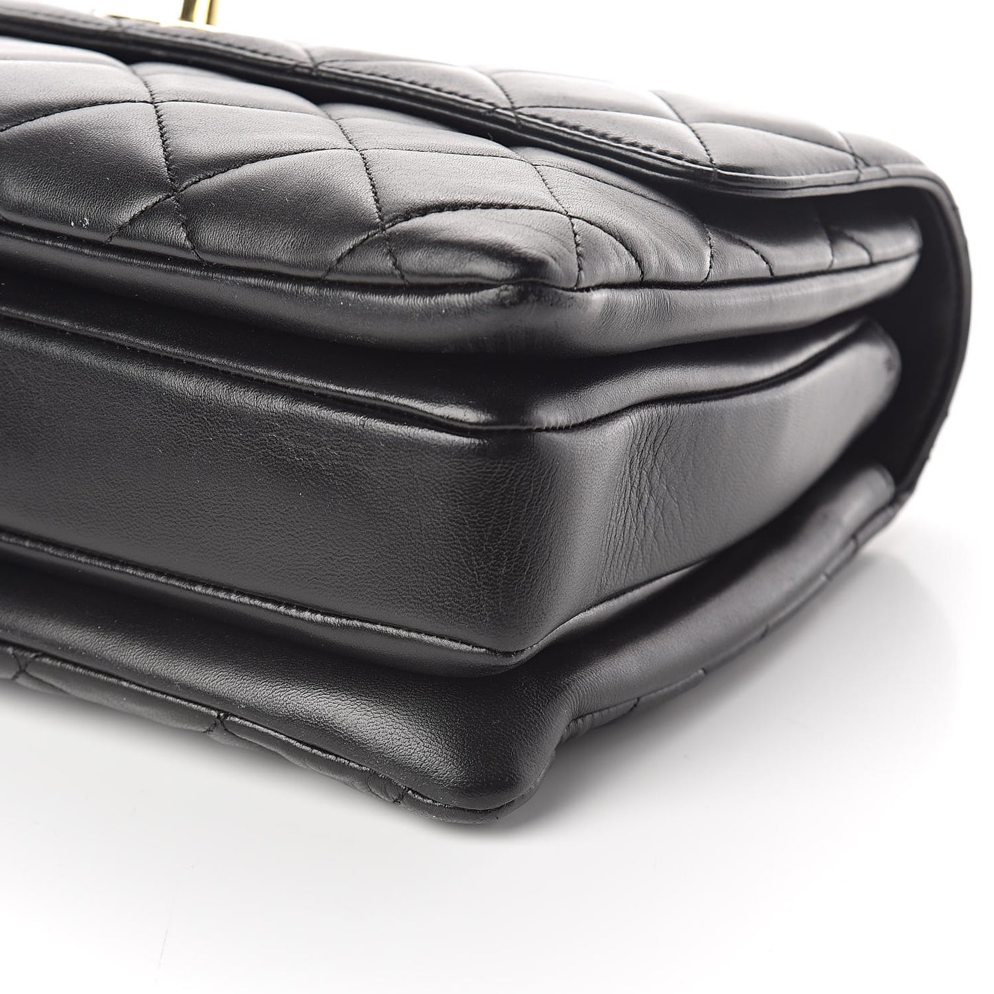 Lambskin Quilted Medium Trendy CC Flap Dual Handle Bag Black