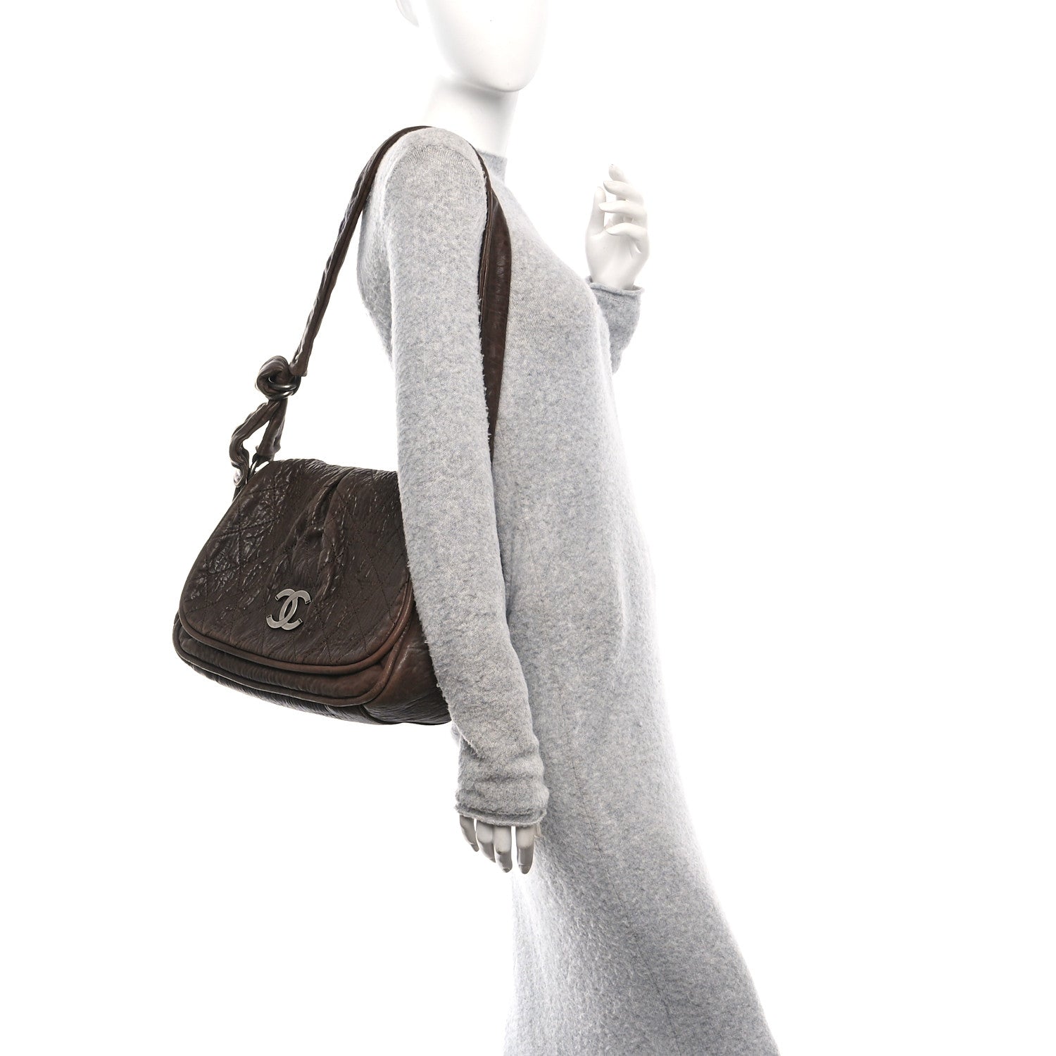 Chanel Distressed Lambskin Le Marais Ligne Messenger Flap Brown 2 of 10