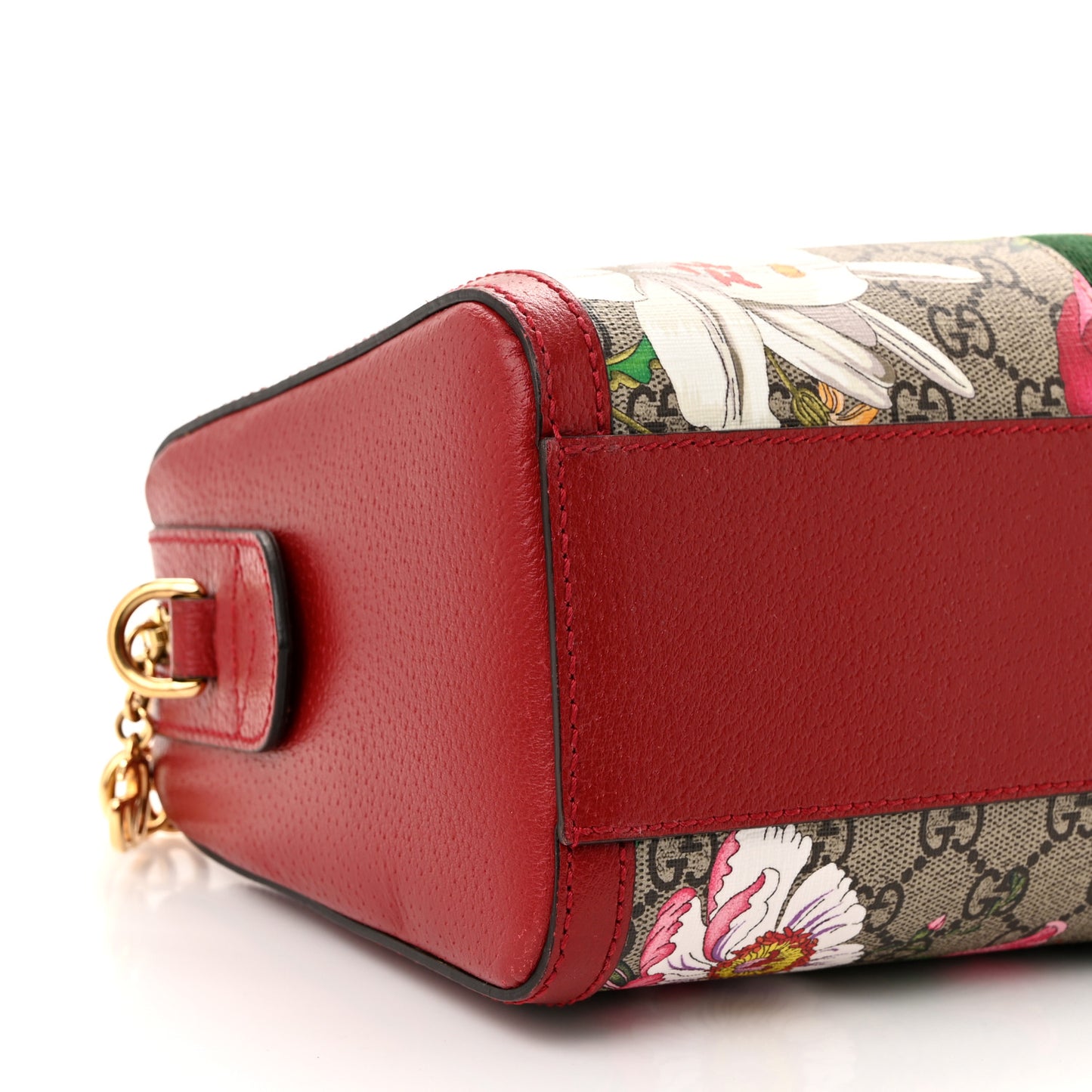 GG Supreme Monogram Flora Web Medium Ophidia Boston Red