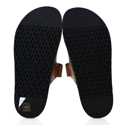 Hermes Calfskin Mens Chypre Sandals 42.5 Gold 5 of 9
