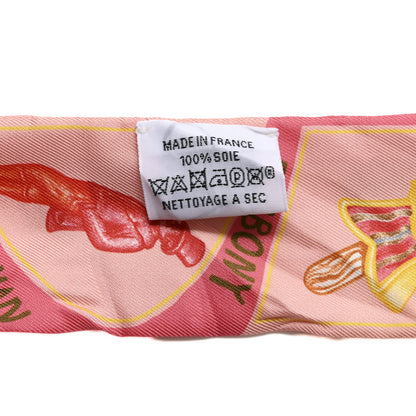 Hermes Silk Funny Ice Cream Twilly Rose Poudre Corail 3 of 5