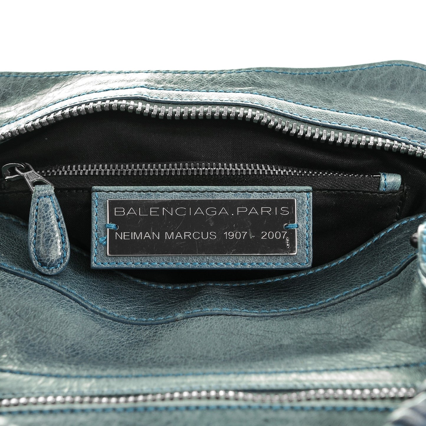 Chevre Giant 21 Gunmetal Hardware City Neiman Marcus LE Bleu