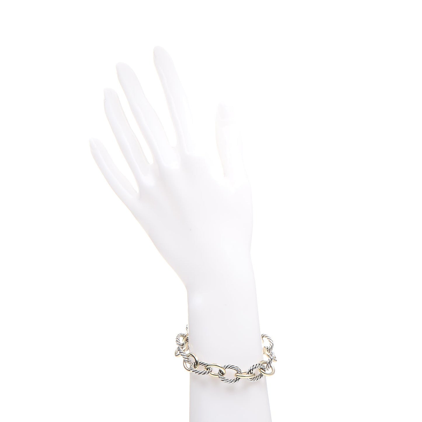 Sterling Silver 18K Yellow Gold 12mm Large Oval Link Bracelet
