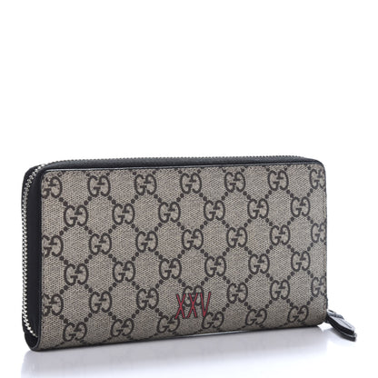 Gucci GG Supreme Monogram Wolf Print Zip Around Wallet Black 3 of 9