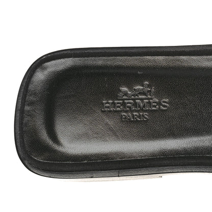 Hermes Suede Beaded Oran Sandals 37 Black 7 of 9