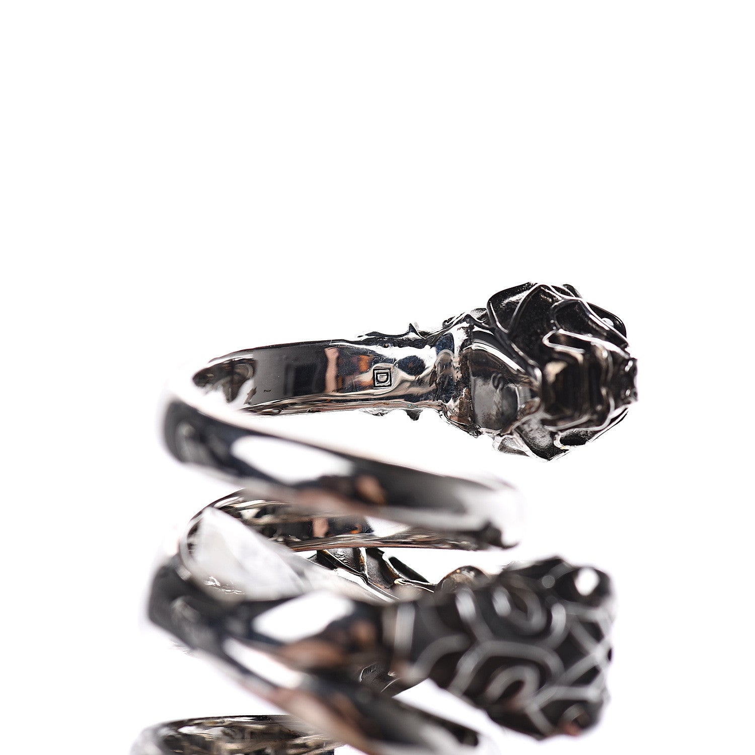 Gucci Pearl Tiger Heads Double Wrap Ring 6.5 Silver 4 of 4
